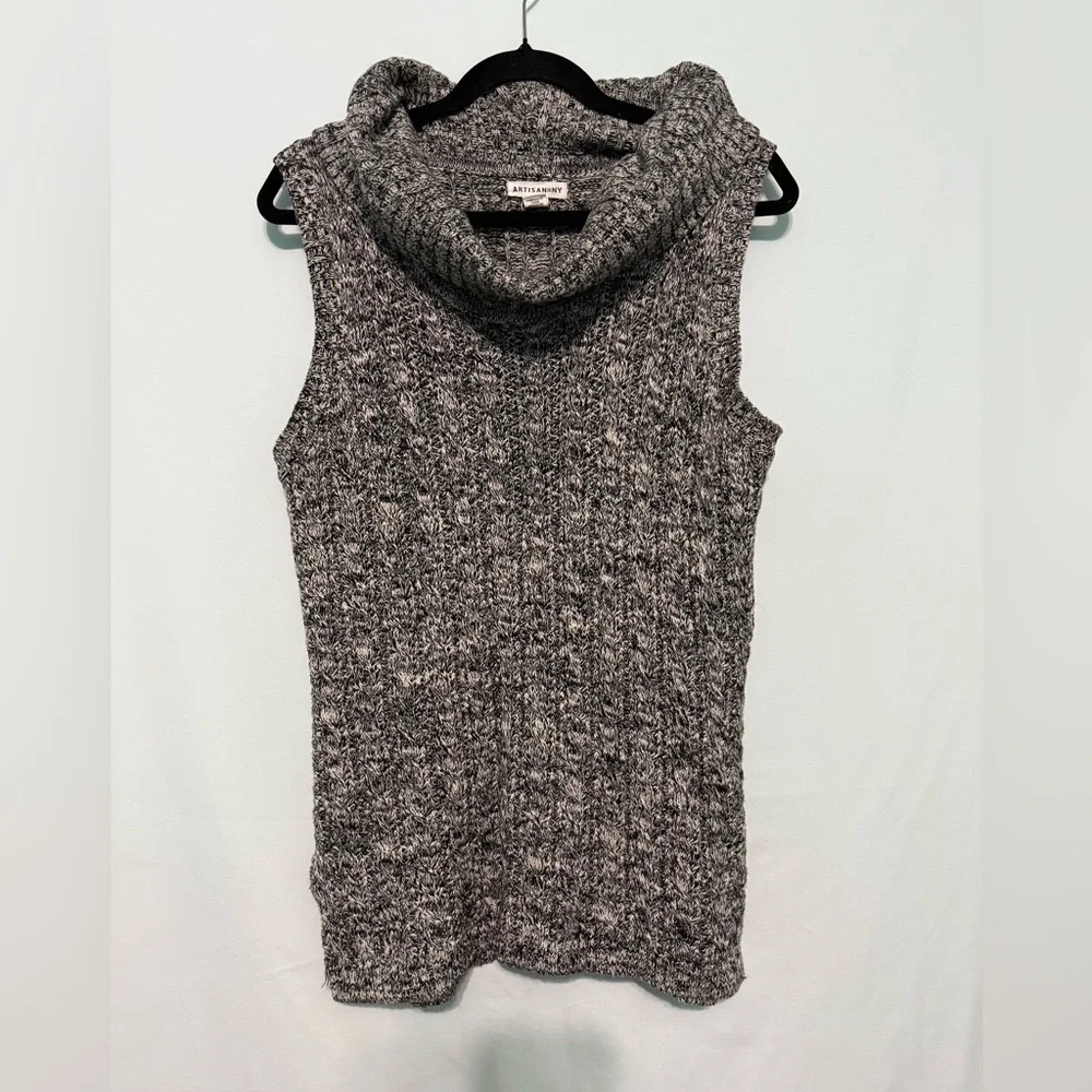 ARTISAN  NY Sleeveless Cowl Neck Sweater 100% Cotton